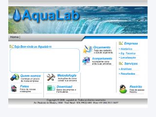 Thumbnail do site AquaLab - Laboratrio de gua, alimentos e bebidas