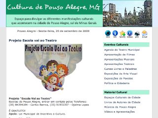 Thumbnail do site Cultura de Pouso Alegre, MG