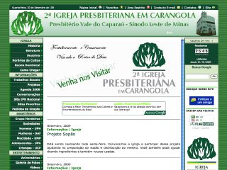 Thumbnail do site Site da 2 Igreja Presbiteriana em Carangola