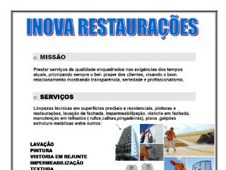 Thumbnail do site Inova Restaurações - Pinturas prediais e residenciais