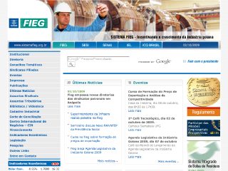 Thumbnail do site FIEG - Federao das Indstrias do Estado de Gois