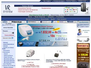 Thumbnail do site VR System - Equipamentos para Automao Comercial