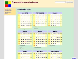 Thumbnail do site Calendrio com feriados