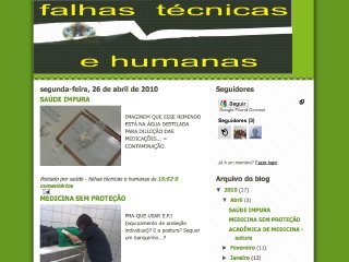 Thumbnail do site Falhas técnicas e humanas