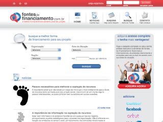 Thumbnail do site Fontes de Financiamento para ONG