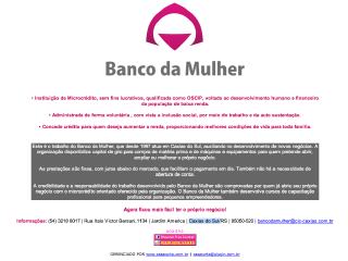 Thumbnail do site Banco da Mulher