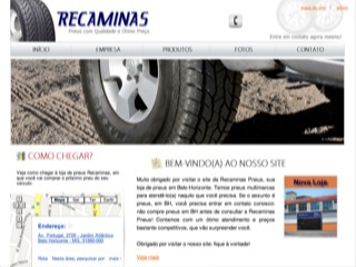 Thumbnail do site Recaminas Pneus