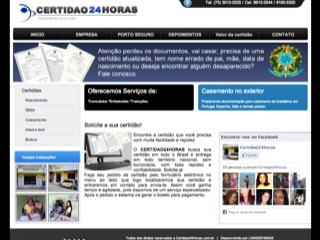 Thumbnail do site Certido 24 horas