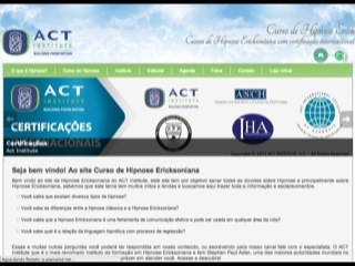 Thumbnail do site ACT Institute - Cursos de Hipnose Ericksoniana