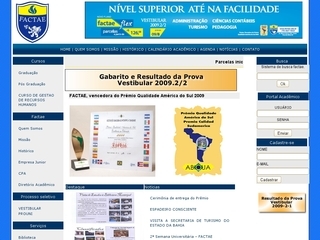 Thumbnail do site FACTAE - Faculdade de Cincia e Tecnologia Albert Einstein