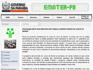 Thumbnail do site EMATER - Empresa de Assistência Técnica e Extensão Rural da Paraíba