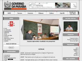 Thumbnail do site FAPESQ - Fundação de Apoio à Pesquisa do Estado da Paraíba