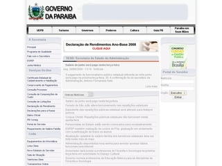 Thumbnail do site Secretaria da Administrao do Estado da Paraba 