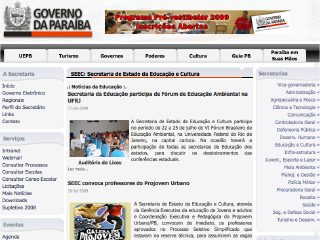 Thumbnail do site SEC - Secretaria da Educação e Cultura do Estado da Paraíba