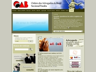Thumbnail do site Ordem dos Advogados do Brasil - Seccional Paraíba
