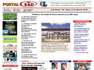 Thumbnail do site portalbip.com - Jornal Eletrnico da Paraba