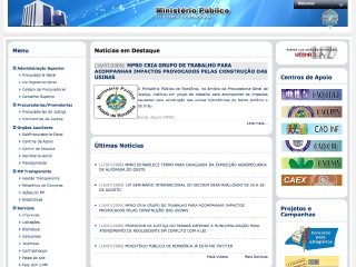 Thumbnail do site Ministrio Pblico do Estado de Rondnia