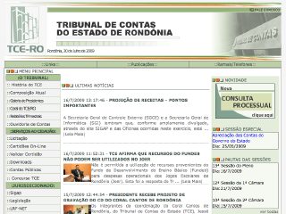 Thumbnail do site TCE RO - Tribunal de Contas do Estado de Rondnia