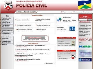 Thumbnail do site Polcia Civil do Estado de Rondnia