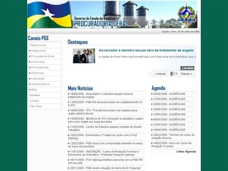 Thumbnail do site Procuradoria Geral do Estado de Rondnia