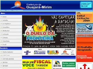 Thumbnail do site Prefeitura Municipal de Guajar-Mirim