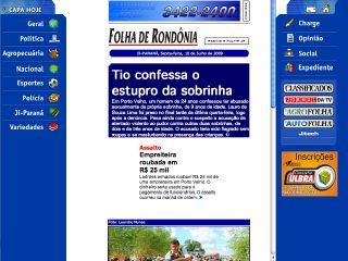 Thumbnail do site Jornal Folha de Rondnia