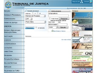 Thumbnail do site Tribunal de Justia de Rondnia