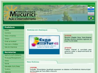 Thumbnail do site Prefeitura Municipal de Mucurici