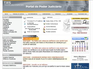 Thumbnail do site Portal do Poder Judiciário do Estado do Espírito Santo