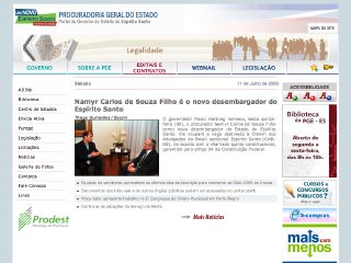 Thumbnail do site Procuradoria Geral do Estado do Esprito Santo