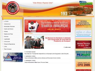 Thumbnail do site Corpo de Bombeiros Militar do Espírito Santo