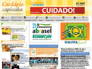 Thumbnail do site SINDBARES - Sindicato dos Bares, Restaurantes e Similares do ES