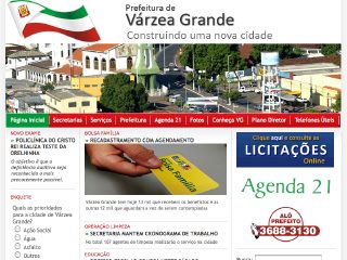 Thumbnail do site Prefeitura Municipal de Várzea Grande