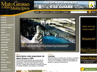 Thumbnail do site Mato Grosso e seus municipios