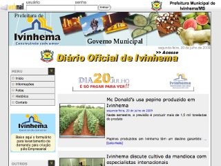 Thumbnail do site Prefeitura Municipal de Ivinhema