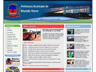 Thumbnail do site Prefeitura Municipal de Mundo Novo