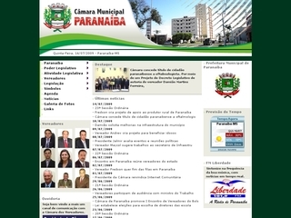 Thumbnail do site Cmara Municipal de Paranaba