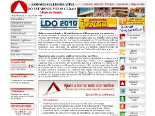 Thumbnail do site Assemblia Legislativa do Estado de Minas Gerais