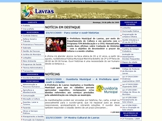 Thumbnail do site Prefeitura Municipal de Lavras
