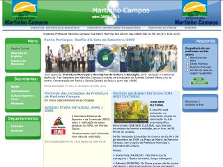 Thumbnail do site Prefeitura Municipal de Martinho Campos