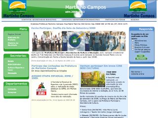 Thumbnail do site Prefeitura Municipal de Martinho Campos
