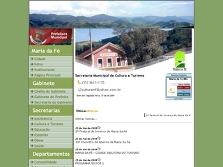 Thumbnail do site Prefeitura Municipal de Maria da Fé