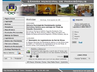 Thumbnail do site Cmara Municipal de Paraispolis