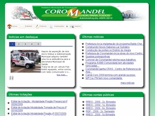 Thumbnail do site Prefeitura Municipal de Coromandel