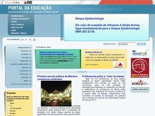 Thumbnail do site Secretaria de Estado de Educao - MG