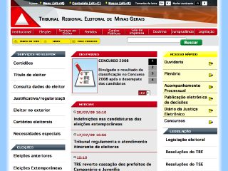 Thumbnail do site TRE-MG - Tribunal Regional Eleitoral de Minas Gerais