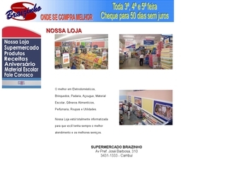 Thumbnail do site Supermercado Braizinho