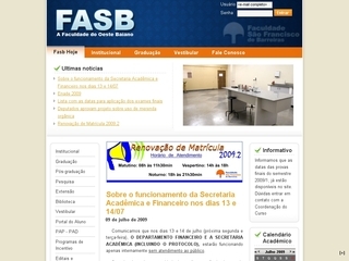 Thumbnail do site FASB - Faculdade So Francisco de Barreiras
