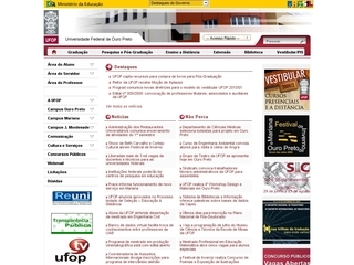 Thumbnail do site UFOP - Universidade Federal de Ouro Preto