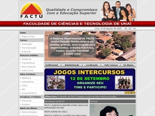 Thumbnail do site FACTU - Faculdade de Cincias e Tecnologia de Una